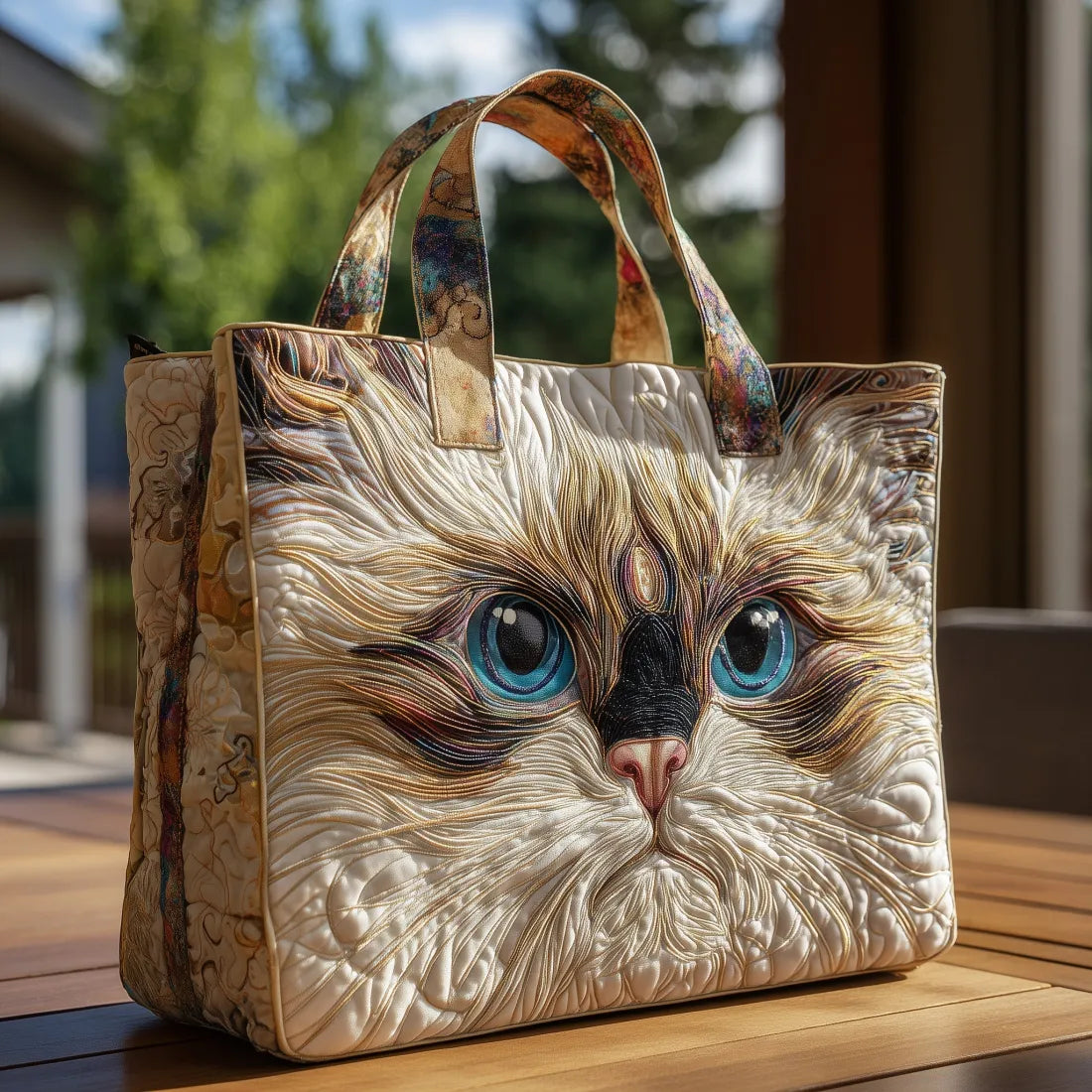 Mala Tote Acolchoada Gato de Olhos Azuis | Lisboa by Luisa