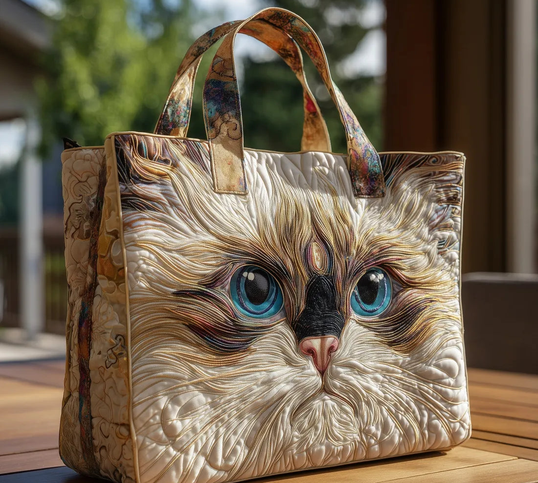 Mala Tote Acolchoada Gato de Olhos Azuis | Lisboa by Luisa