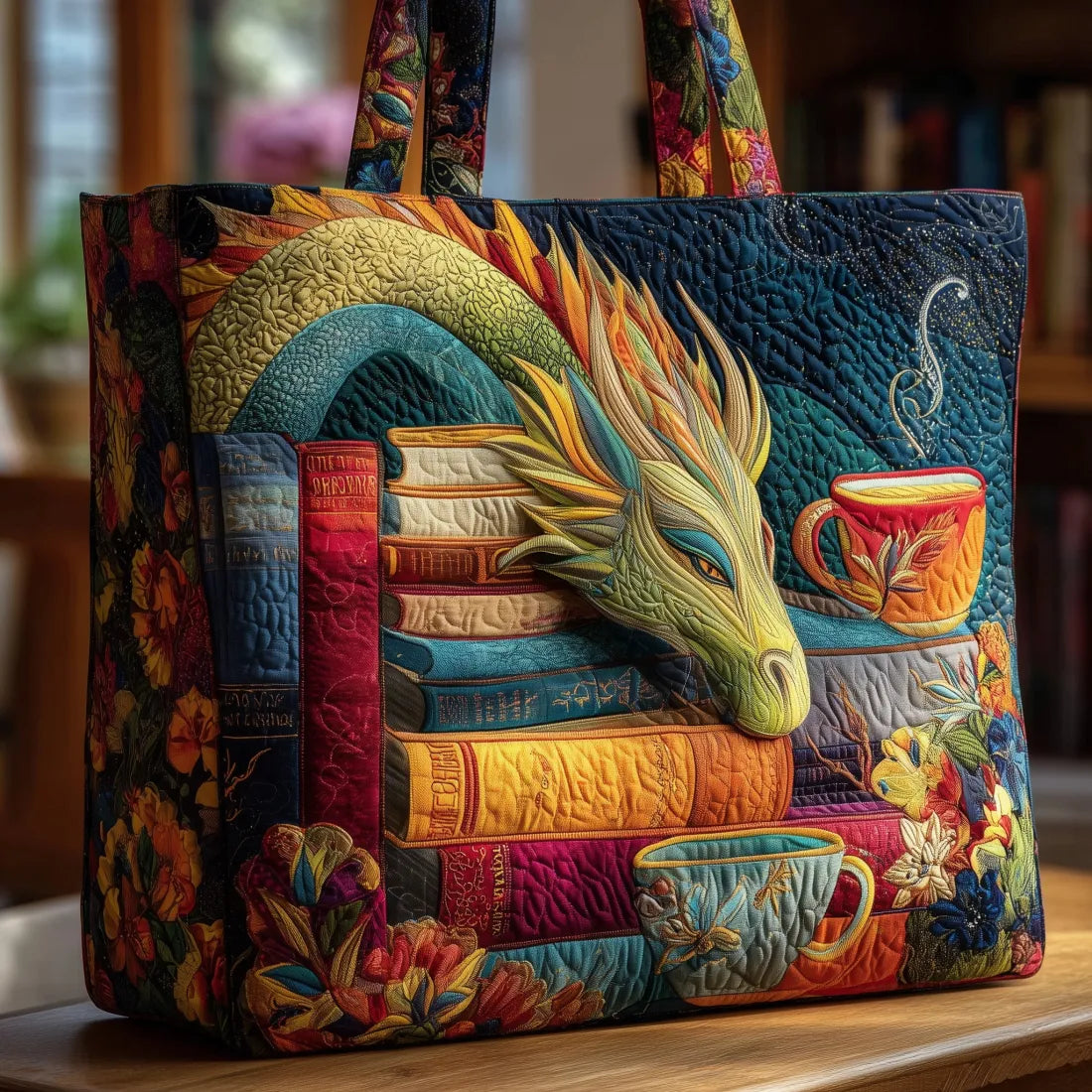 Mala Tote Acolchoada Dragão Leitor | Lisboa by Luisa
