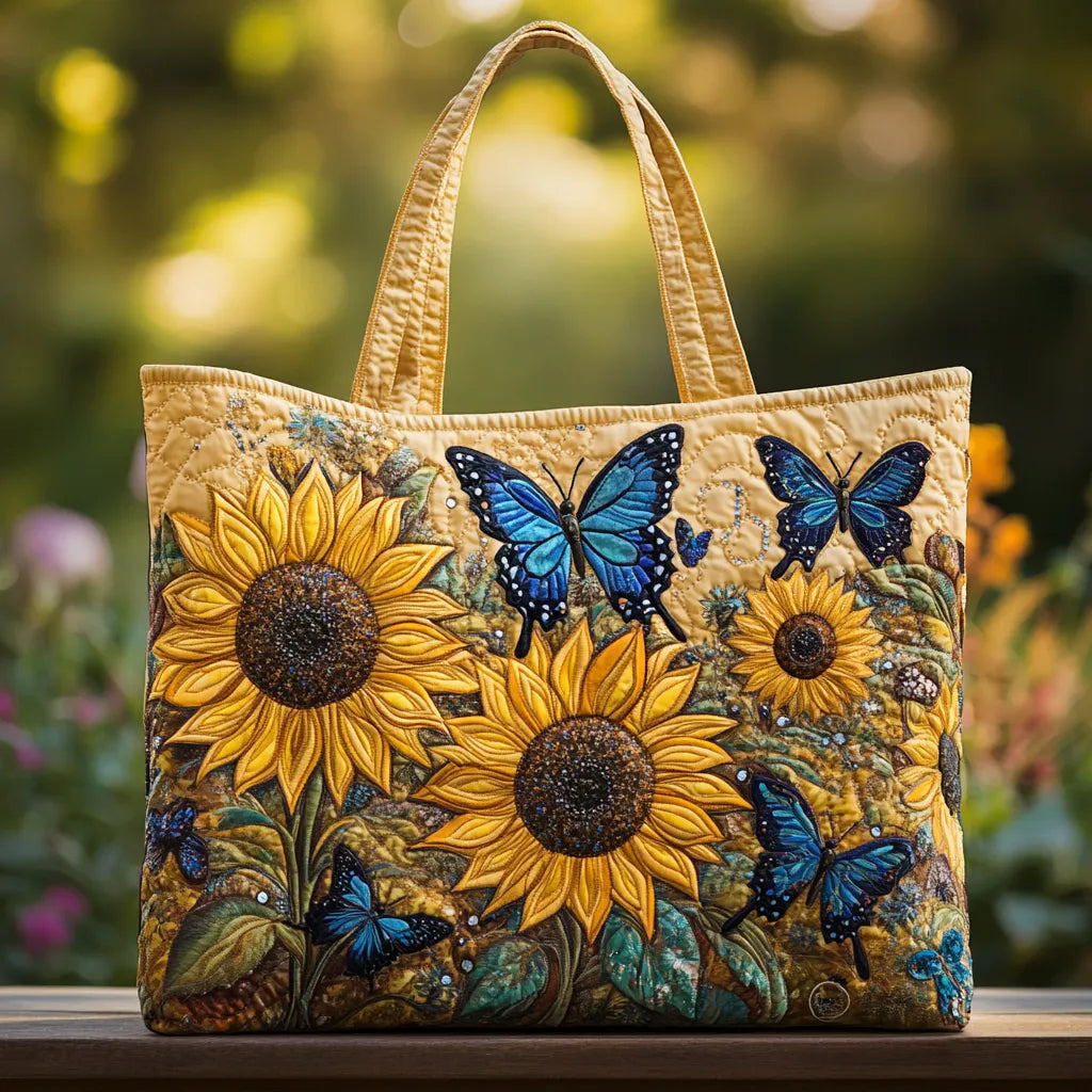 Mala Tote Acolchoada Girassóis e Borboleta Azul | Lisboa by Luisa