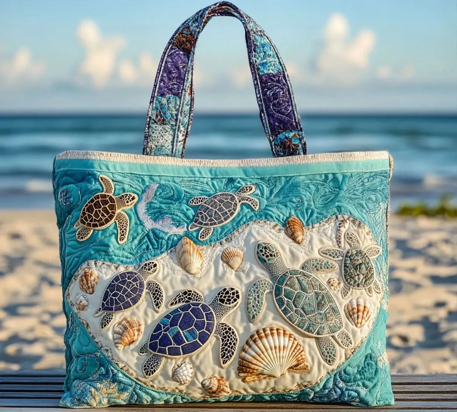 Mala Tote Acolchoada Tartarugas Marinhas | Lisboa by Luisa