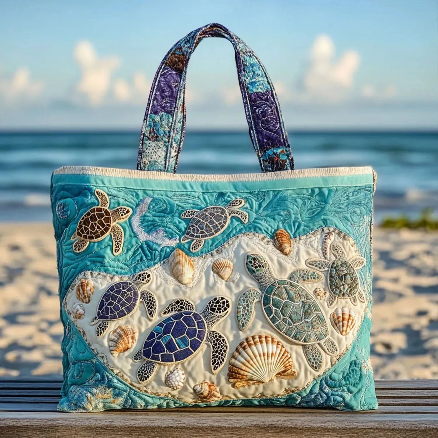 Mala Tote Acolchoada Tartarugas Marinhas | Lisboa by Luisa