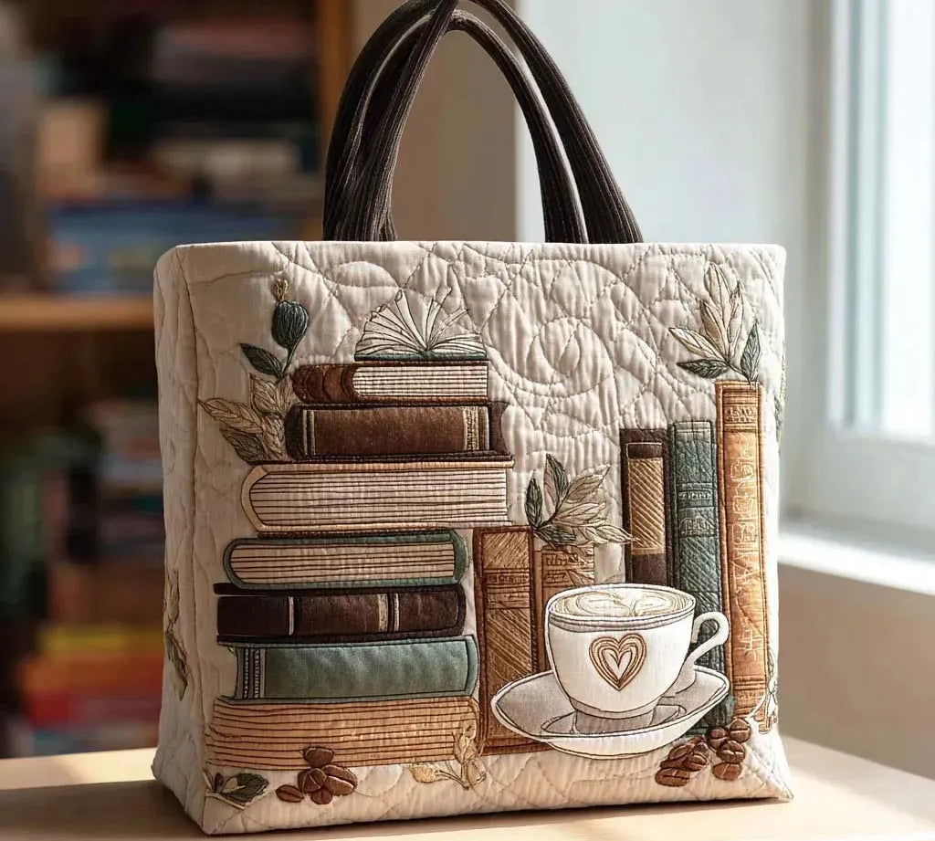 Mala Tote Acolchoada Café e Livros | Lisboa by Luisa