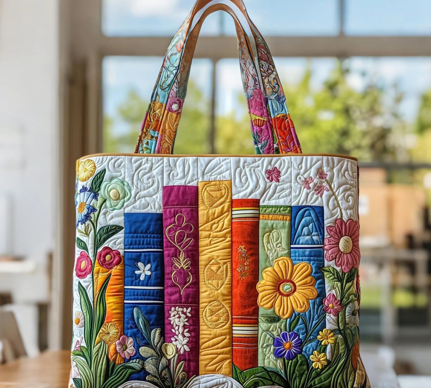 Mala Tote Acolchoada Livros e Flores | Lisboa by Luisa