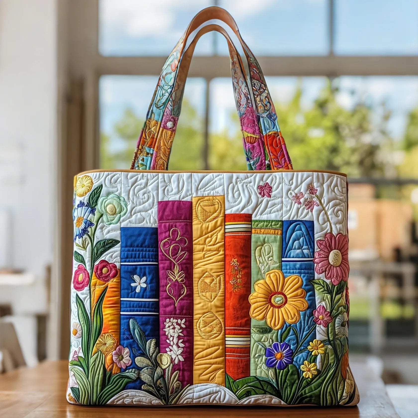 Mala Tote Acolchoada Livros e Flores | Lisboa by Luisa