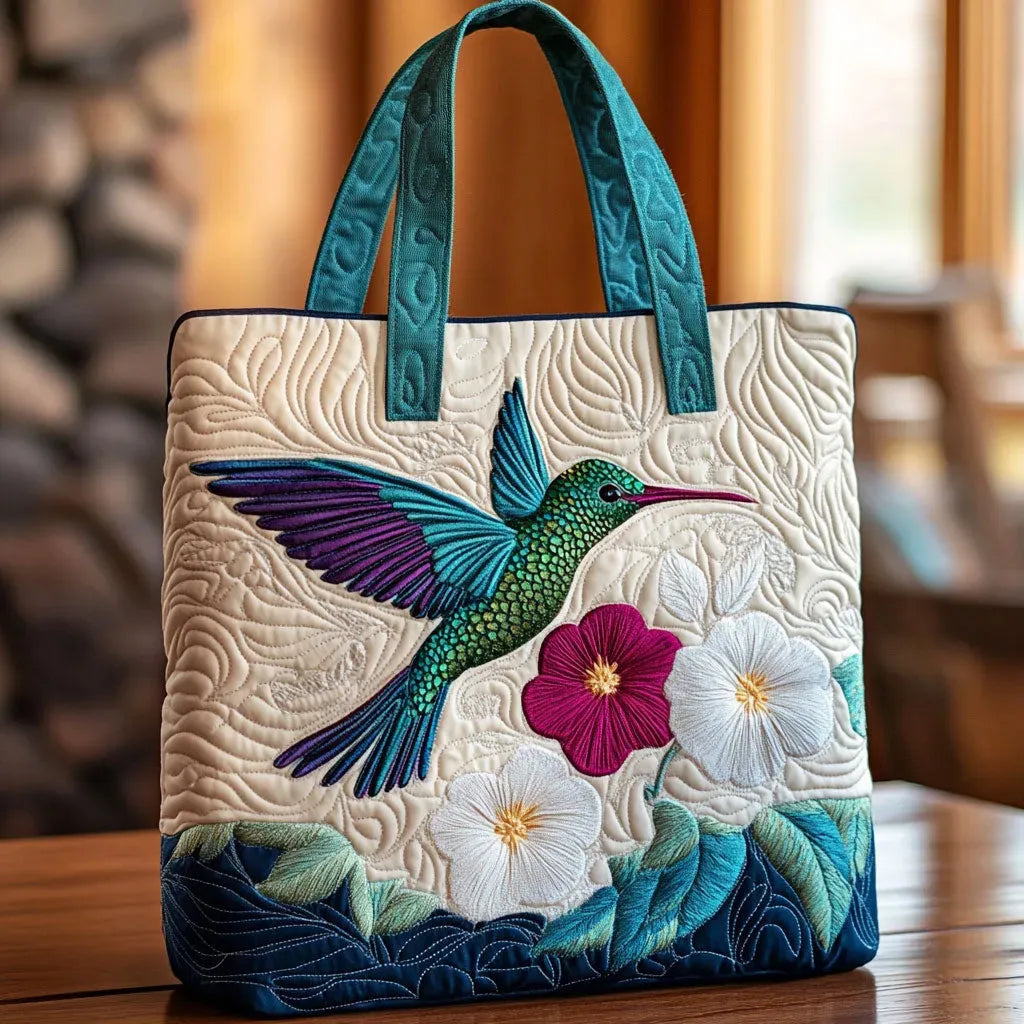 Mala Tote Acolchoada Colibri e Flor Branca | Lisboa by Luisa