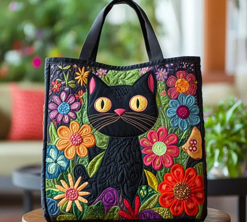 Mala Tote Acolchoada Gato Preto Mágico | Lisboa by Luisa