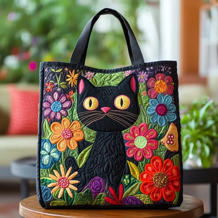 Mala Tote Acolchoada Gato Preto Mágico | Lisboa by Luisa