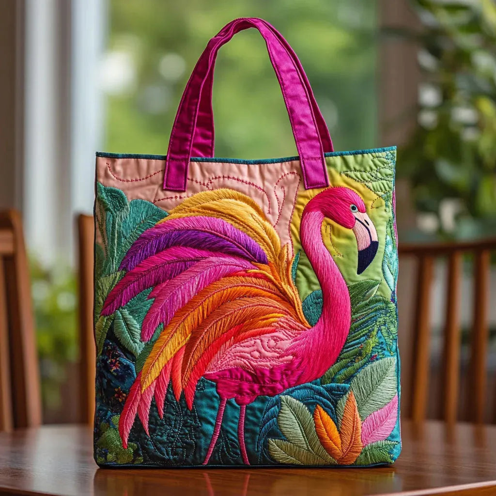 Mala Tote Acolchoada Flamingo Dourado | Lisboa by Luisa
