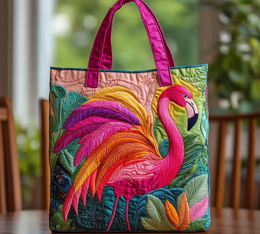 Mala Tote Acolchoada Flamingo Dourado | Lisboa by Luisa