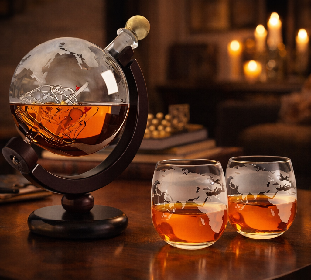 Conjunto de Whisky Mapa-Mundo com Copo | Lisboa by Luisa