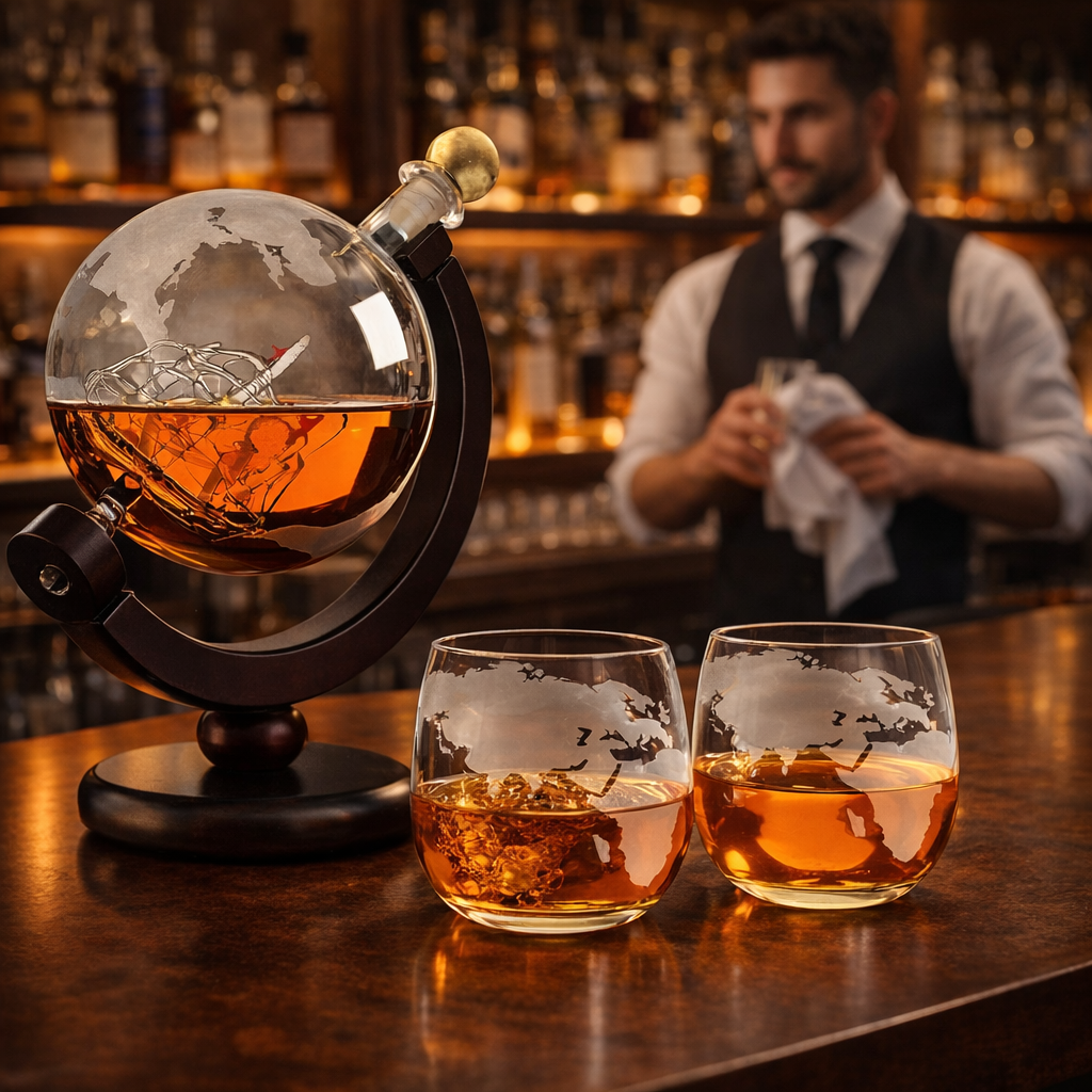 Conjunto de Whisky Mapa-Mundo com Copo | Lisboa by Luisa