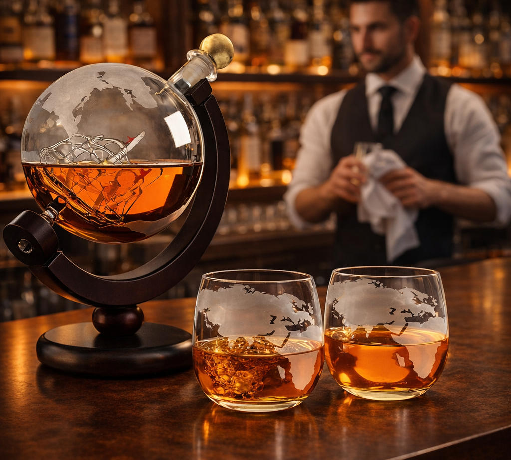 Conjunto de Whisky Mapa-Mundo com Copo | Lisboa by Luisa