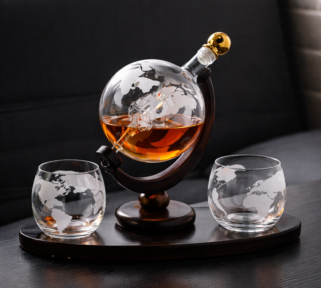 Conjunto de Whisky Mapa-Mundo com Copo | Lisboa by Luisa