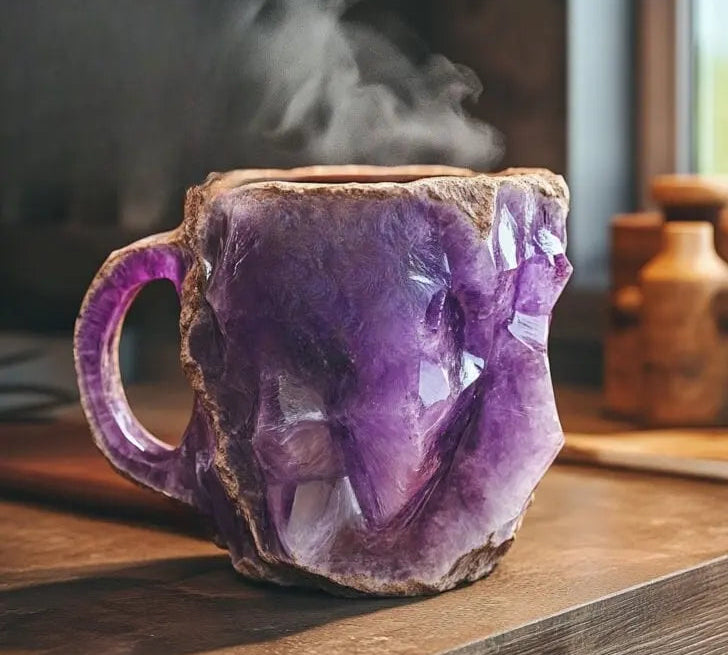 Canecas de Café com Cristais Minerais Incorporados