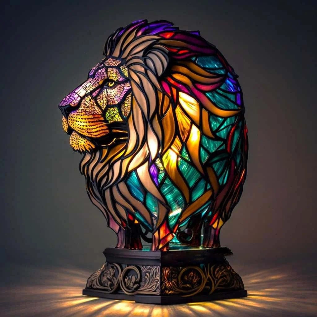 Candeeiro Leão Simba Efeito Vitral | Lisboa by Luisa