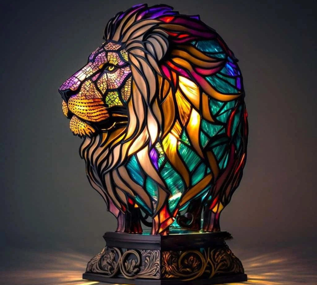 Candeeiro Leão Simba Efeito Vitral | Lisboa by Luisa
