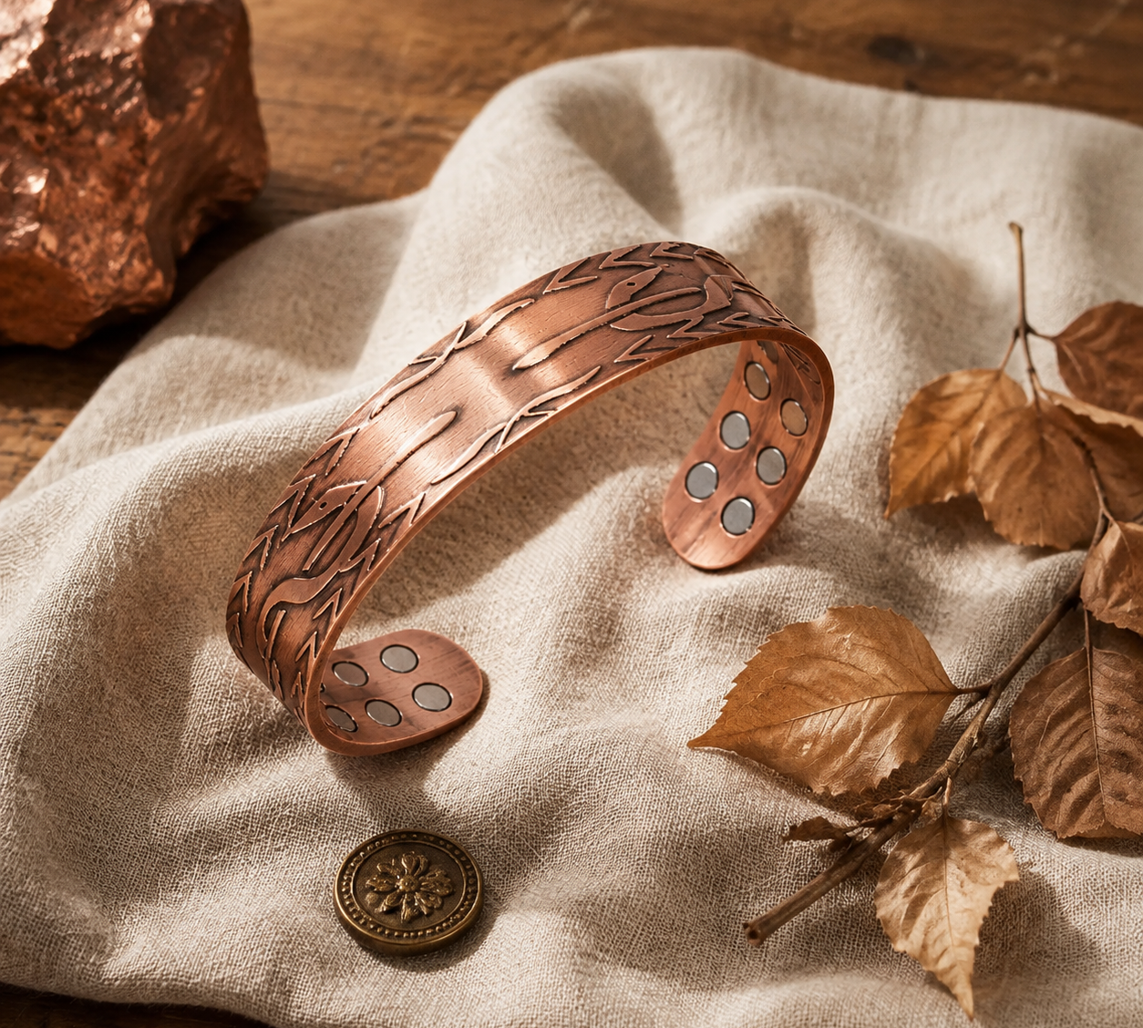 Pulseira de Cobre com Folhas | Lisboa by Luisa