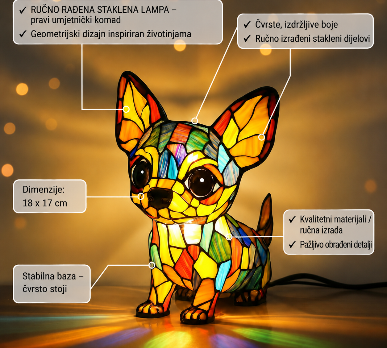 Candeeiro Geométrico Chihuahua de Medalha | Lisboa by Luisa