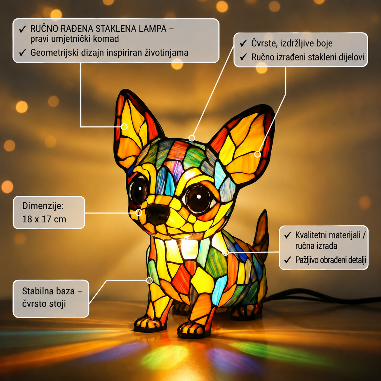 Candeeiro Geométrico Chihuahua de Medalha | Lisboa by Luisa