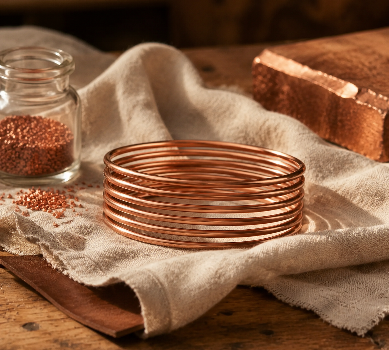 Conjunto de Pulseiras de Cobre Simples | Lisboa by Luisa
