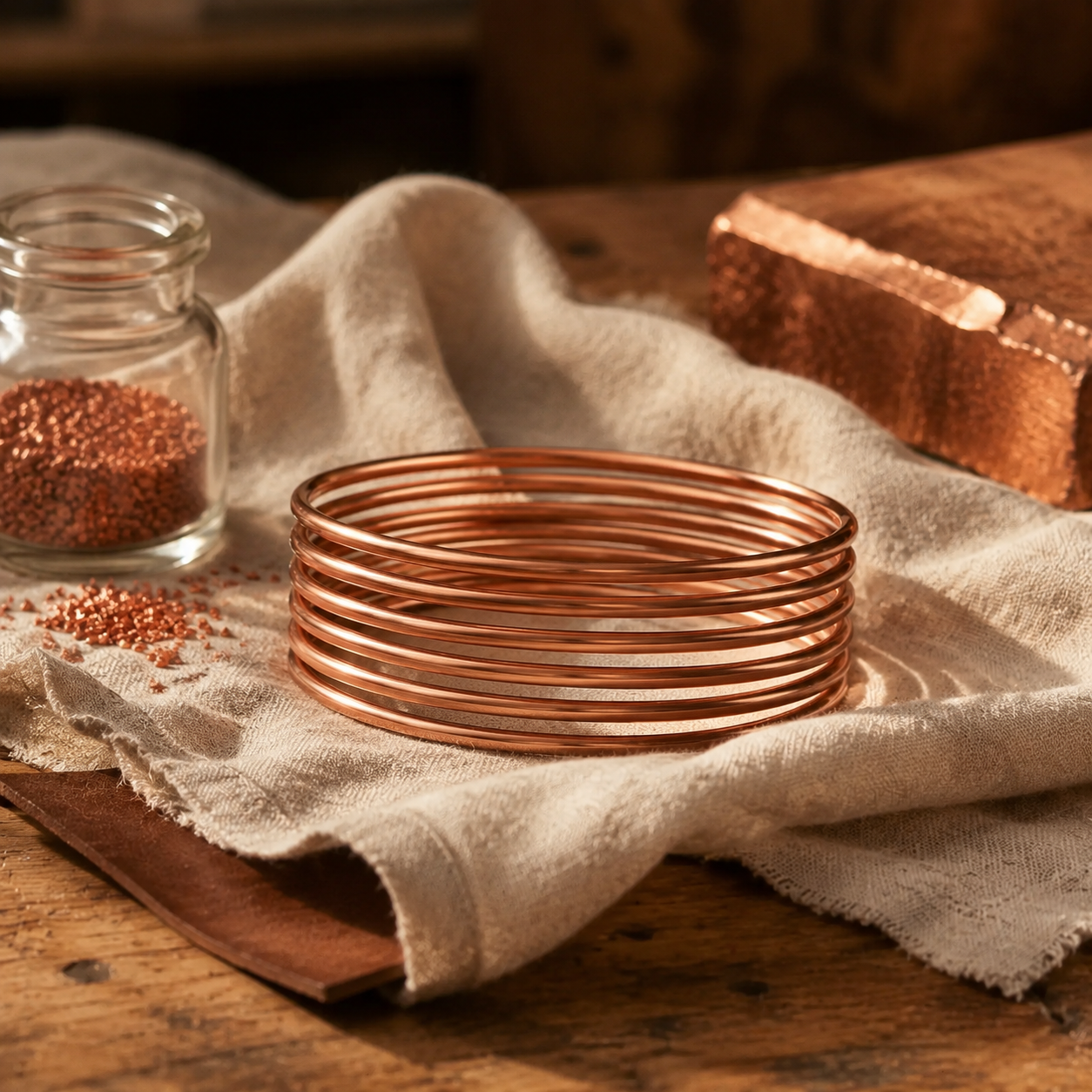 Conjunto de Pulseiras de Cobre Simples | Lisboa by Luisa
