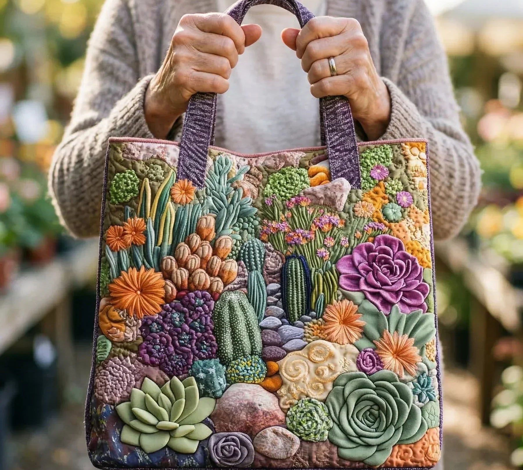 Mala Tote Acolchoada Jardim de Pedra | Lisboa by Luisa