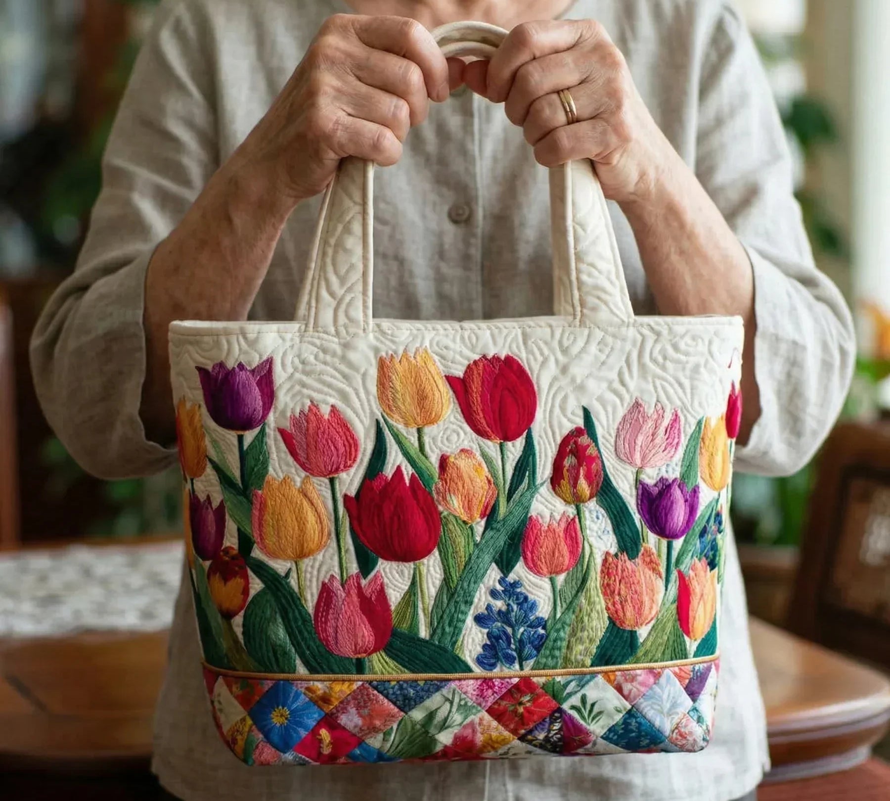Mala Tote Acolchoada Tulipas | Lisboa by Luisa