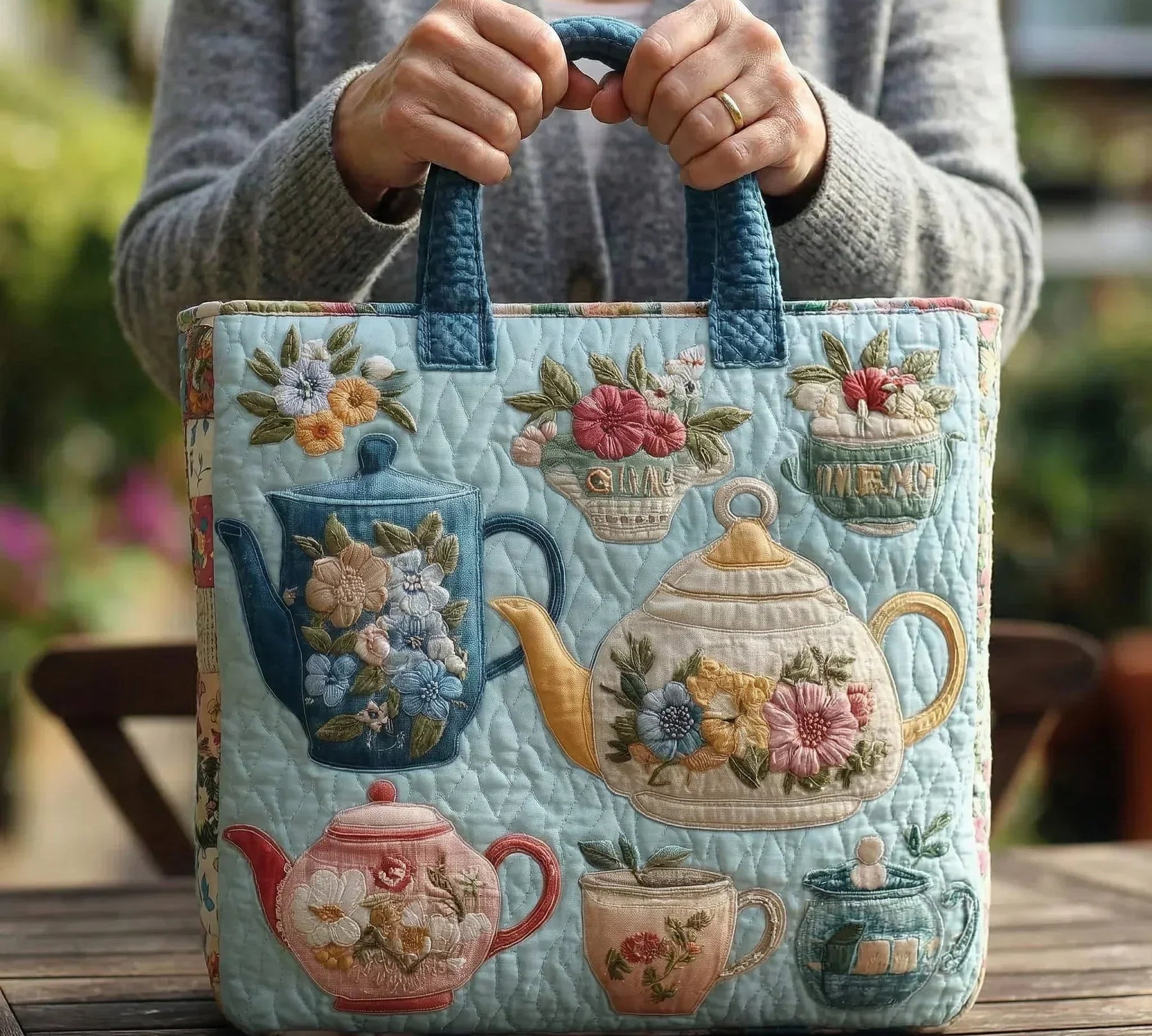 Mala Tote Acolchoada Floral de Primavera | Lisboa by Luisa