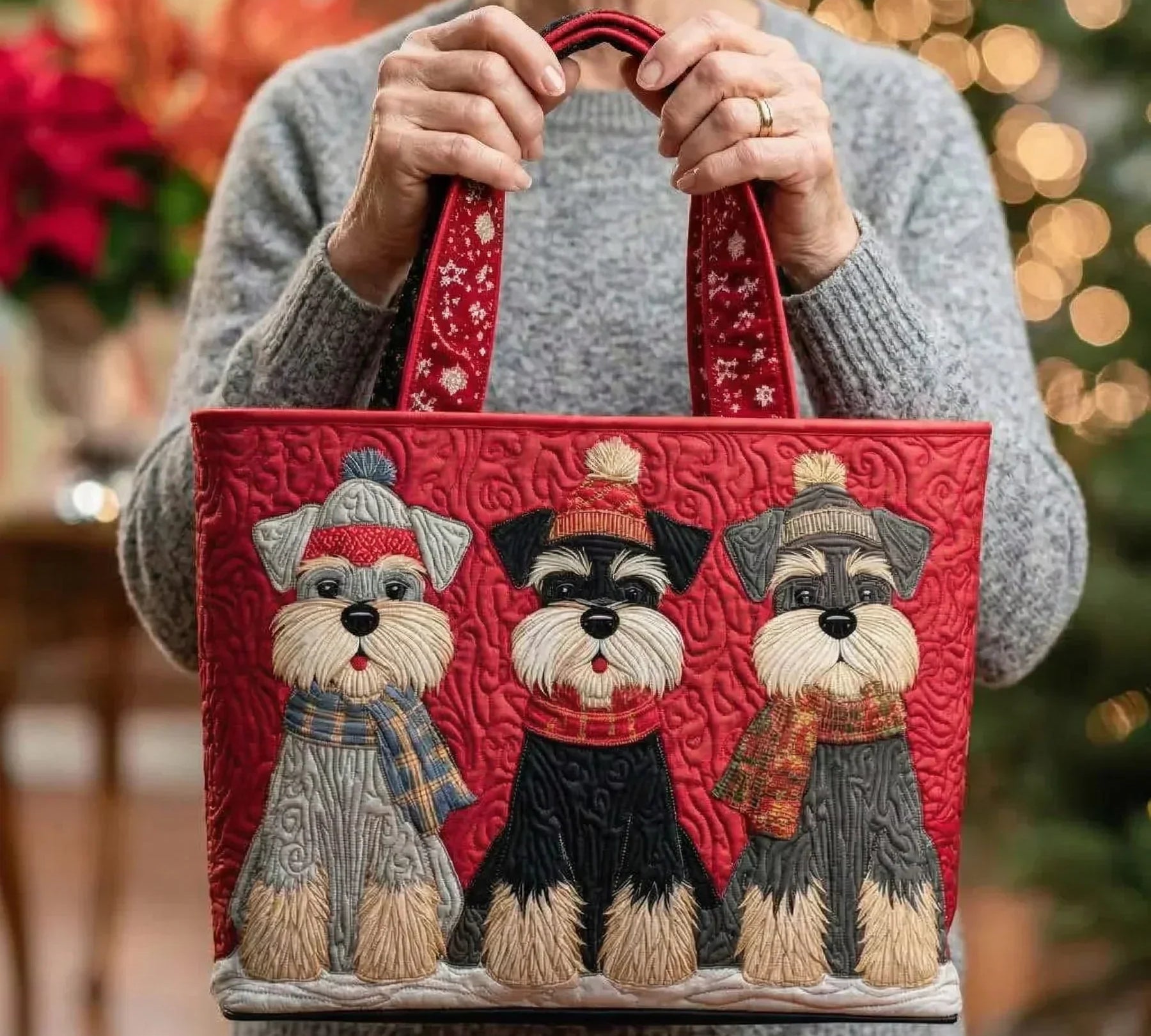 Mala Tote Acolchoada Trio de Schnauzers | Lisboa by Luisa