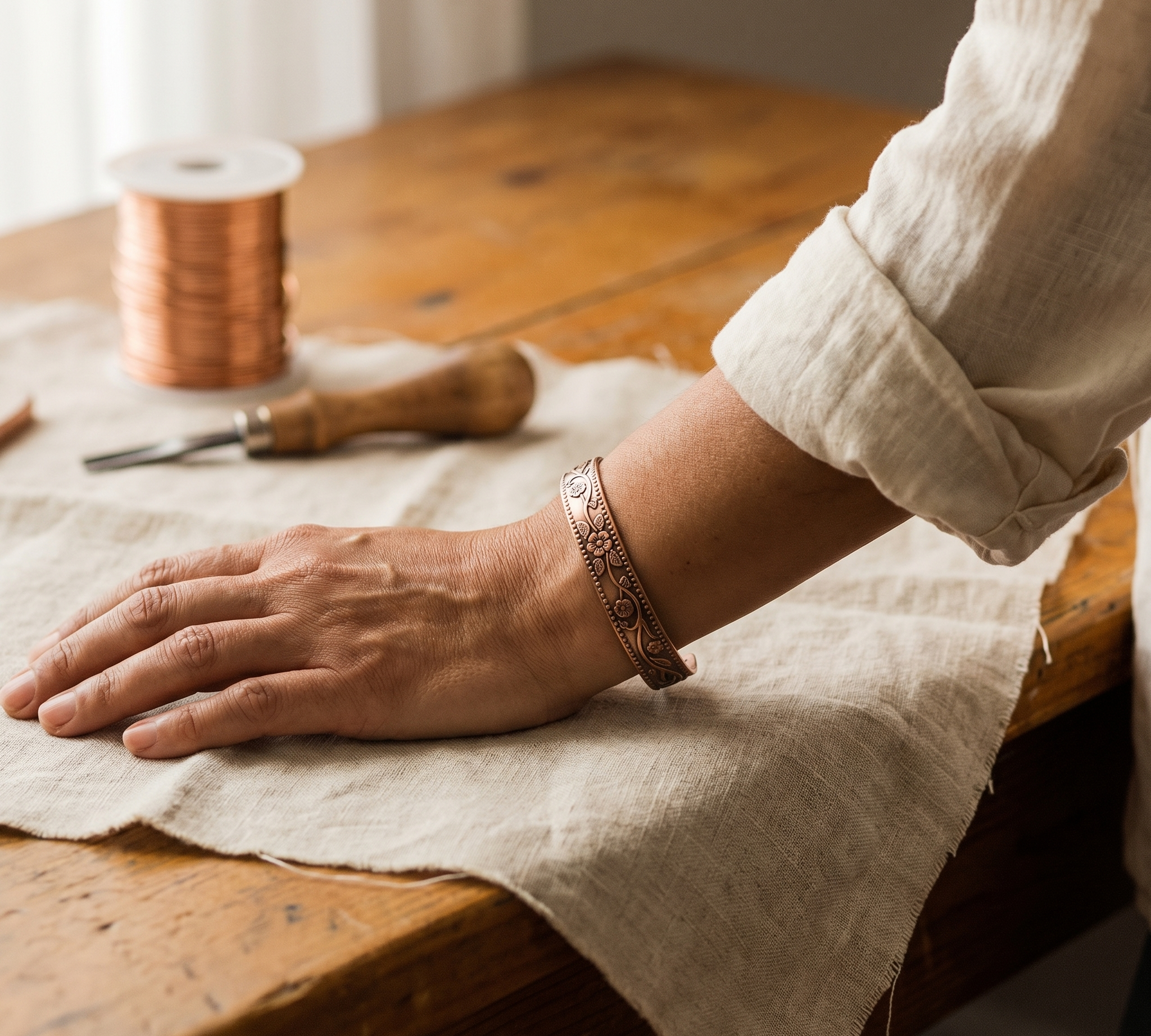 Pulseira de Cobre em Segmentos de Bambu | Lisboa by Luisa
