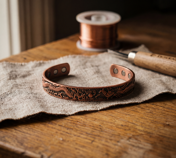 Pulseira de Cobre com Padrão em Espinha | Lisboa by Luisa