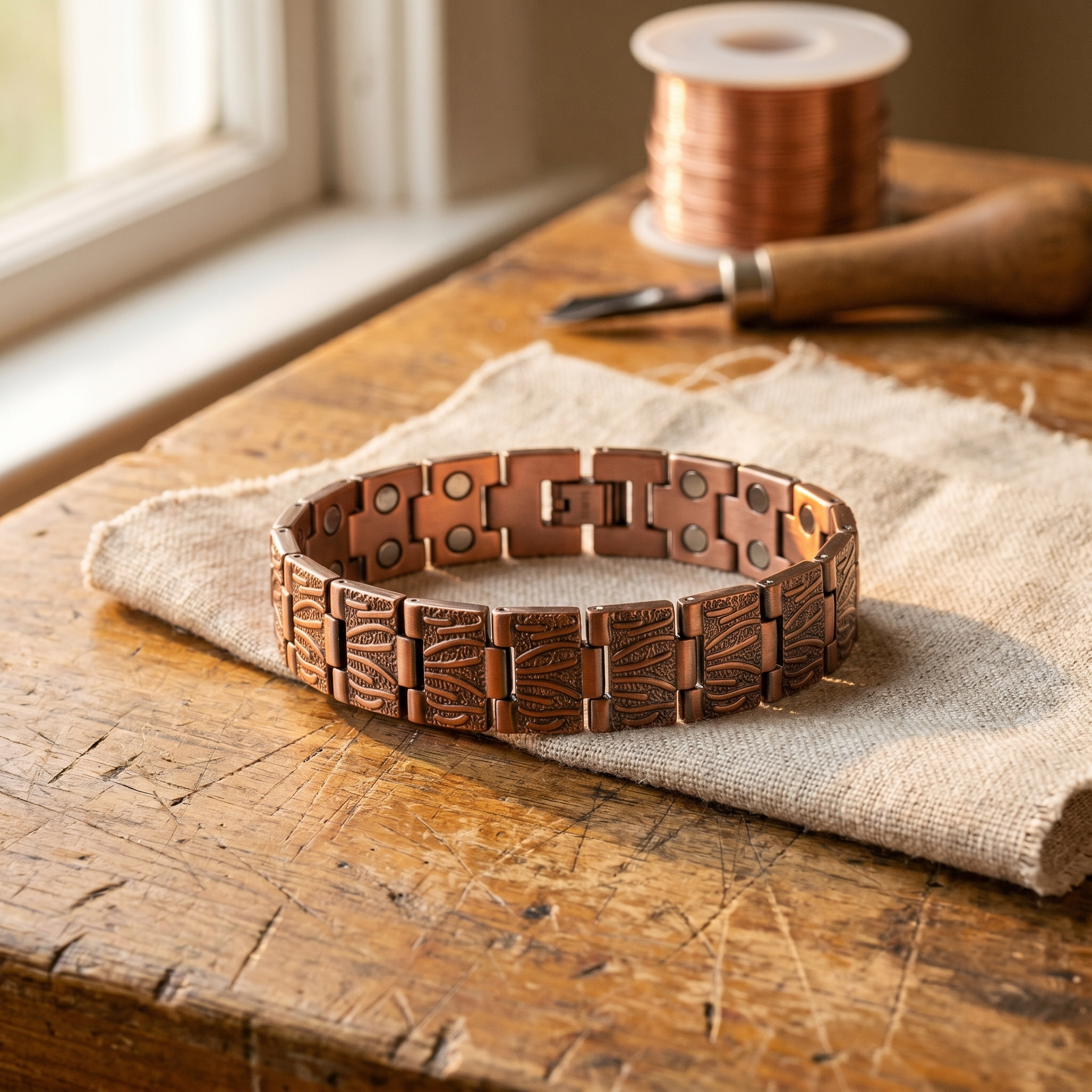 Pulseira Masculina de Cobre com Três Sulcos | Lisboa by Luisa