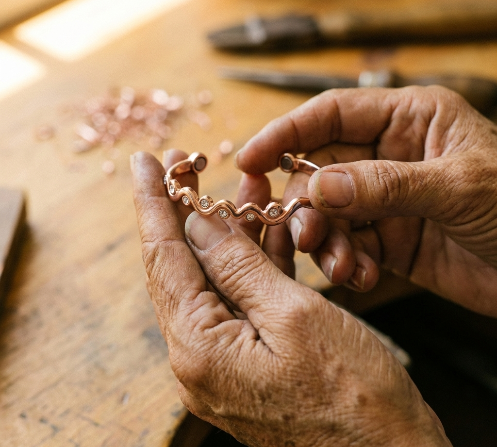 Bracelete Larga de Latão Pontilhada | Lisboa by Luisa