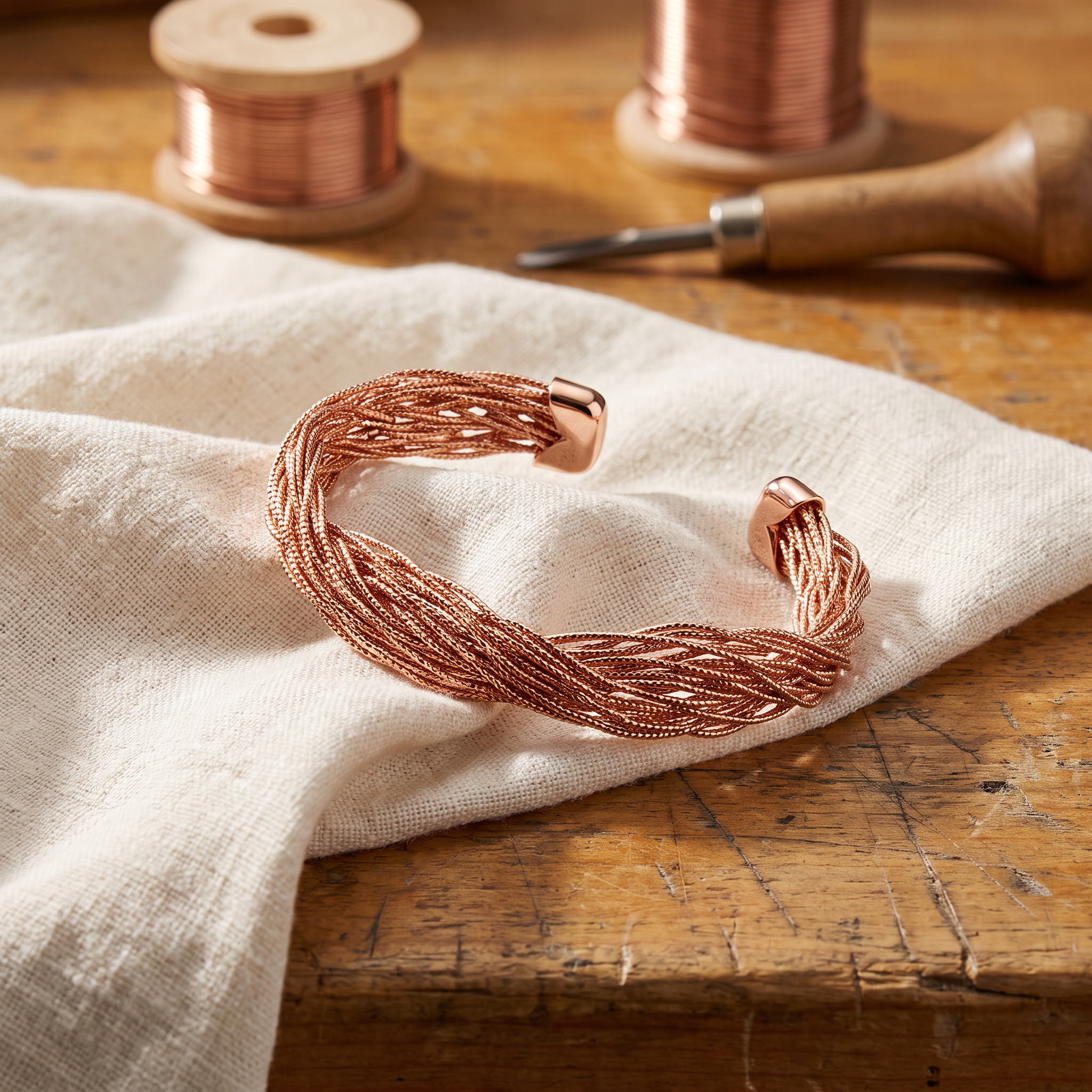 Pulseira de Cobre com Fio Enrolado | Lisboa by Luisa