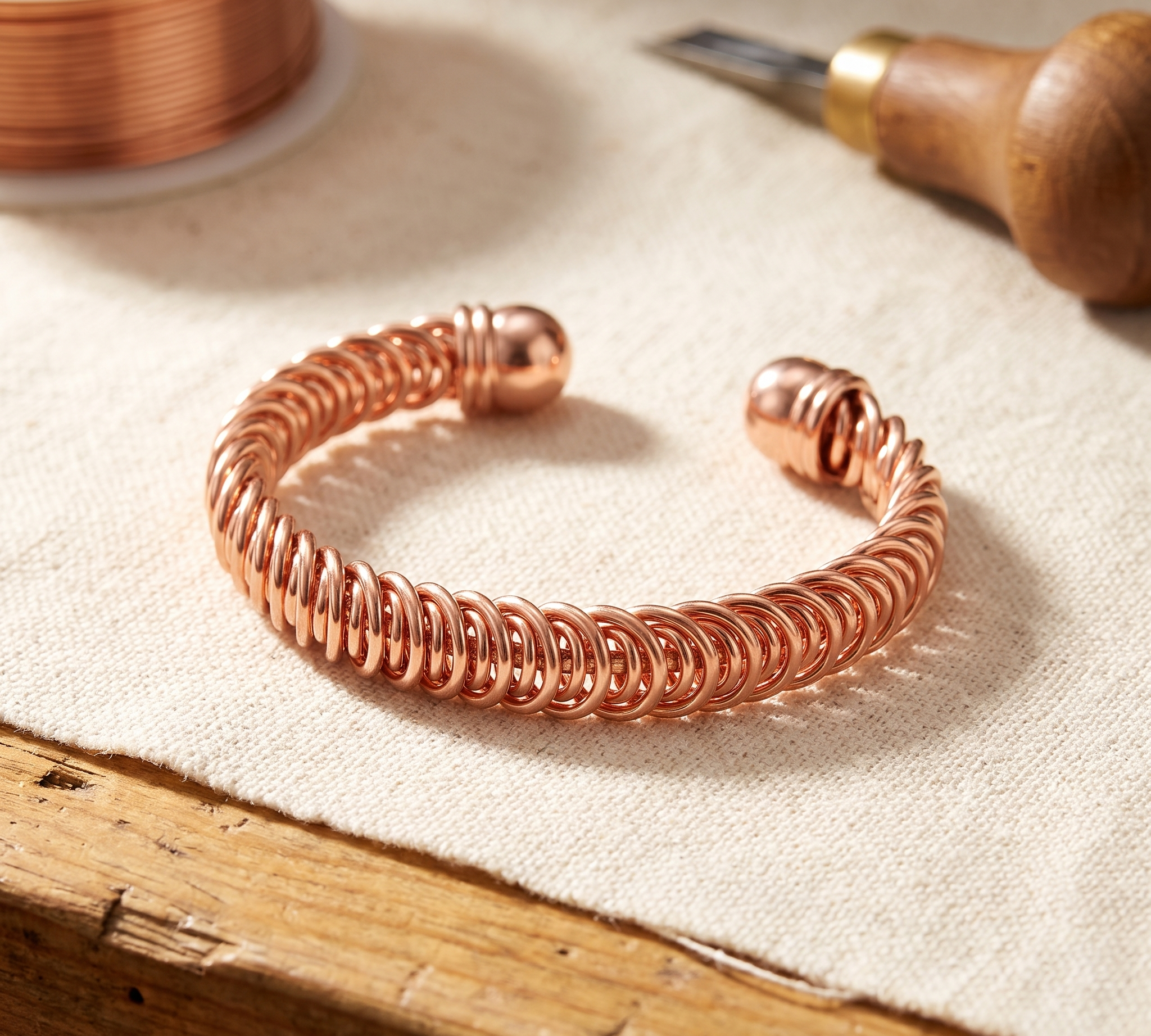 Pulseira de Cobre Enrolada à Mão | Lisboa by Luisa