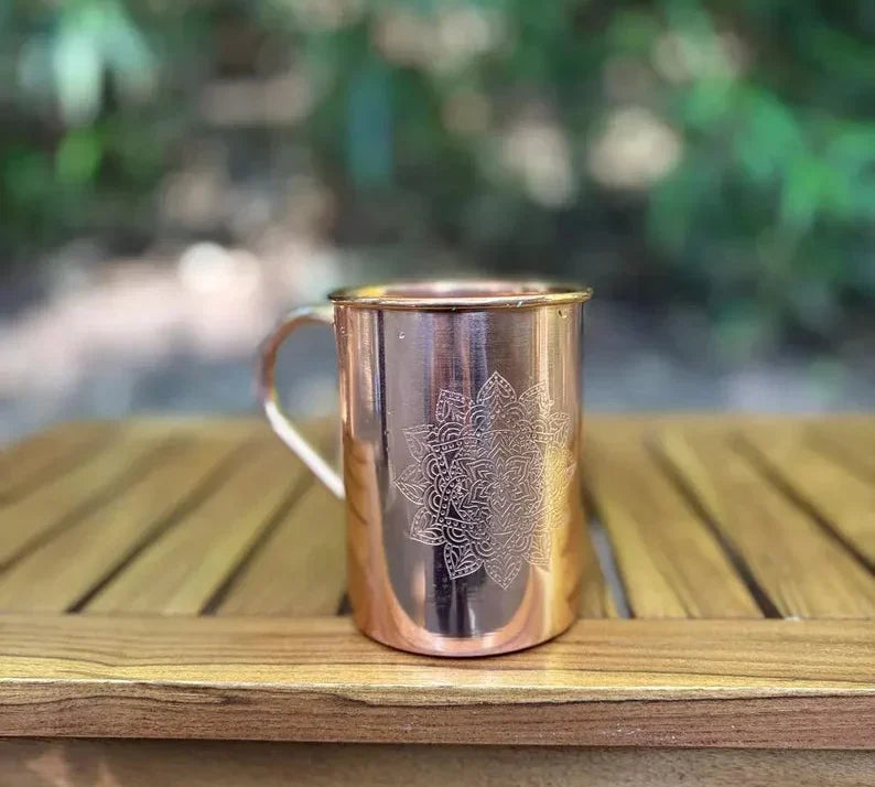 Caneca de Cobre Gravada Mandala | Lisboa by Luisa
